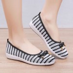 New Arrivals women's casual canvas fly woven single shoes Ladies' cloth shoes  mesh shoes fashion walking soft soled shoes Black 38