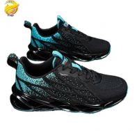 Men’s  shoes women’s leisure sports shoes students running breathable mesh shoes boys fashion sneakers gym shoes  athletic shoes black+green 44