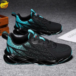 Men’s  shoes women’s leisure sports shoes students running breathable mesh shoes boys fashion sneakers gym shoes  athletic shoes black+green 44